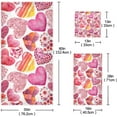 thumbnail image 2 of GZHJMY Bath Towel Sets for Bathroom Hand Towels Fingertip Towels Romantic Pink Heart 3 Piece Decorative Soft Cotton Absorbent, 2 of 6