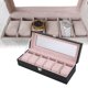 thumbnail image 5 of Caja de reloj de cuero PU con 6 ranuras, vitrina organizadora, almacenamiento de joyas (negro), 5 of 8