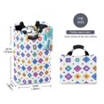 thumbnail image 2 of Yayeee Freestanding Laundry Hamper with Handle Collapsible Large Storage Basket for Clothes, Purple Retro Shapes, 2 of 7