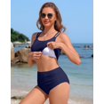 thumbnail image 4 of Conjunto de bikini Charmo Sporty acanalado, traje de baño de dos piezas para mujer, 4 of 9