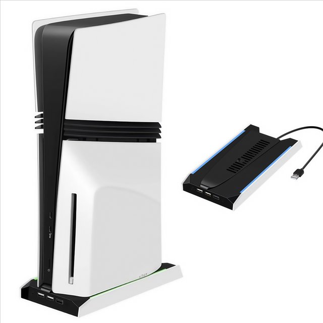 Compatible avec PlayStation 5 Pro/Slim Ventilateur de Refroidissement et Support Vertical pour Console
