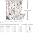 thumbnail image 4 of Pink Gray Flower Shower Curtain, Watercolor Floral Shower Curtains with Hooks White Grey Fabric Blossom Bathroom Decor Machine Washable, 72" W x 84" H, 4 of 6