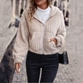 thumbnail image 2 of Womens Cropped Fleece Jacket Zip Up Long Sleeve Soft Plush Jackets Casual Warm Lightweight Winter Coats with Pockets, 2 of 4
