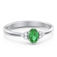 thumbnail image 1 of Birthstone Oval Ring with Shoulder Accents - Emerald (May), 1 of 5