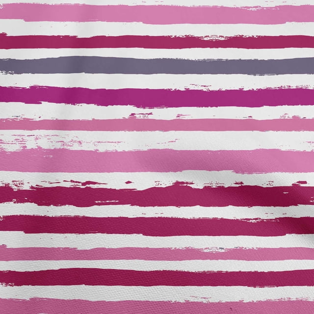 oneOone Tissu Polyester Spandex Rose Fuchsia Rayures Tissu pour Robe Tissu Imprimé au Mètre 56 Pouces de Large