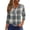 Dark BlueA&031231B, variant on Womens Henley Shirts Plaid Spring Summer Womens 3/4 Length Sleeve Tops Casual Trendy Vacation Button Down Womens Tunic Tops