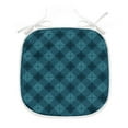 thumbnail image 1 of Dark Teal Dining Chair Pad, Simple and Geometric Shapes Graphical Ornate, Water Resistant Pillow with Straps for Kitchen Seats, 12 Pieces Set, Petrol Blue Dark Teal, by Ambesonne, 1 of 5