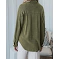 thumbnail image 7 of PRETTYGARDEN Women's Button Down Shirts Fall Long Sleeve Textured Stripe Tops Oversized Shacket Jacket Knit Blouses, 7 of 7