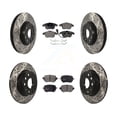 thumbnail image 1 of Transit Auto Front Rear Coated Drilled Slotted Disc Brake Rotors and Semi-Metallic Pads Kit for Car Volkswagen Passat KDF-100572, 1 of 11