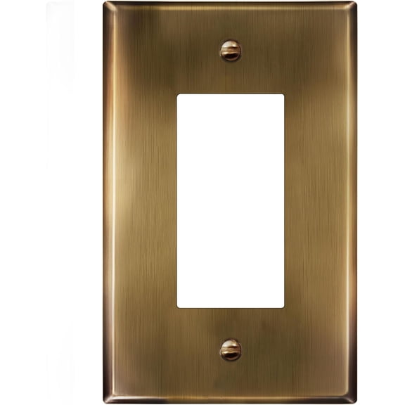 Decorator Switch or Receptacle Metal Wall Plate, Mid-Size 1-Gang