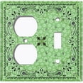 thumbnail image 4 of Metal Light Switch Plate Cover Green Paisley Bandana Spotted Tile Pattern TIL085, 4 of 13