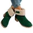 thumbnail image 6 of Retro Suede Mid Calf Boots with Side Zipper and Heel for Women's Fashionable Winter Comfort and Warmth, 6 of 6