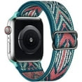 thumbnail image 1 of ALMNVO Bracelet Boucle Solo Extensible Compatible avec Apple Watch Bracelets pour 44mm 40mm 38mm 42mm 41mm 45mm pour Femmes Hommes, Bracelets de Rechange Élastiques en Nylon Souple Tressé pour iWatch SE Series 7/6/5/4/3/2/1, 1 of 6