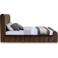 thumbnail image 4 of Meridian Furniture Amara Brown Velvet King Bed, 4 of 10