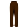 thumbnail image 4 of JMKQLZ Women'S Spring Solid Color Lace-Up With Cotton And Linen All Straight Leg Casual Pants, 4 of 6
