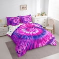 thumbnail image 2 of Erosebridal Pink Purple Tie-Dye 7 Pieces Bedding Comforter Set,Watercolor Psychedelic Full Bedding Set For Girls Kids,Reversible, 2 of 7