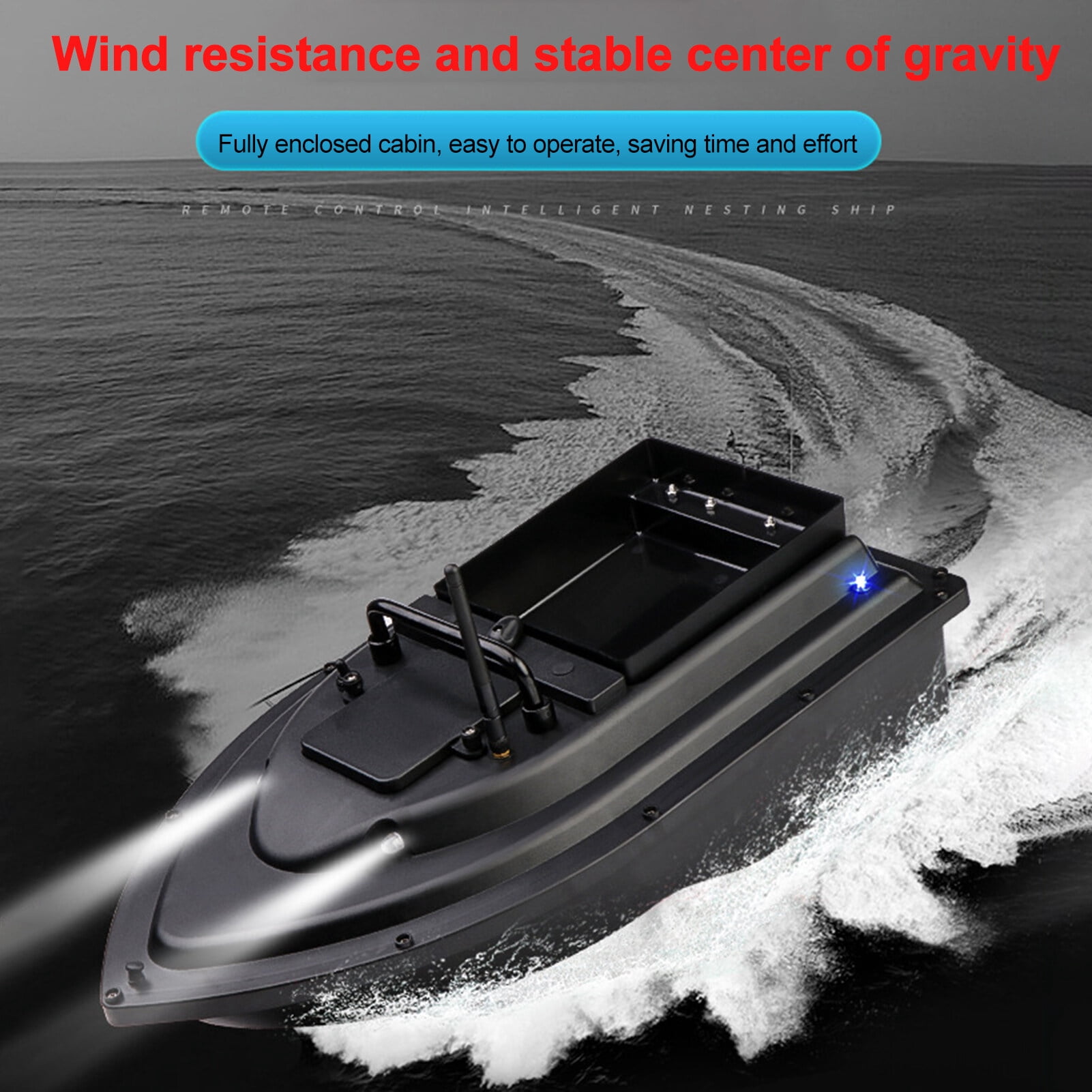 Nishore Boat,Bait Boat Buzhi 500m Remote Motor Boat Fish 500m Eryue Motor Battery Kidjoy