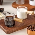 thumbnail image 6 of Glass Milk Pitcher with Scales | Double Spout Espresso Measuring Cup | Wooden Handle Mini Milk Jug | Heat-Resistant Borosilicate Glass, 6 of 6