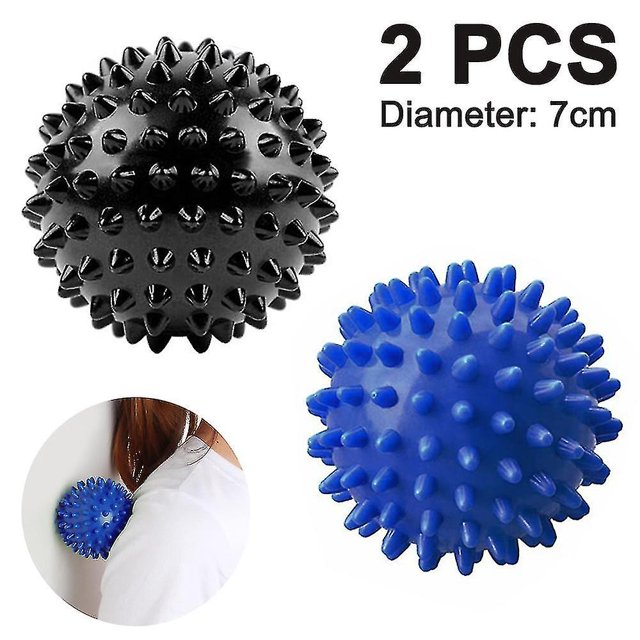 Juego de 2 bolas de masaje para dolores musculares duros con espinas