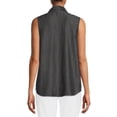 thumbnail image 5 of Time and Tru Women's Sleeveless Woven Henley, 5 of 5