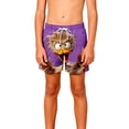 thumbnail image 5 of ATOGUTA Swim Shorts for Boys Kids Swimwear Bathing Suits Quick Dry Beach Board Shorts Size 5T-14, Purple, 5 of 6
