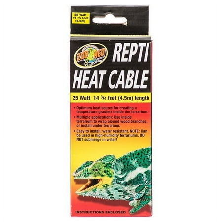 Zoo Med Repti Heat Cable for Reptile Terrariums [Reptile Heat Controllers, Reptile Supplies] 25 watt