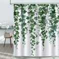thumbnail image 2 of Ivy Leaves Shower Curtain 72 x 72 Inch Green Hanging Vine Decorative Bath Curtain Polyester Fabric Waterproof Bathroom Curtain with 12 Hooks, 2 of 6