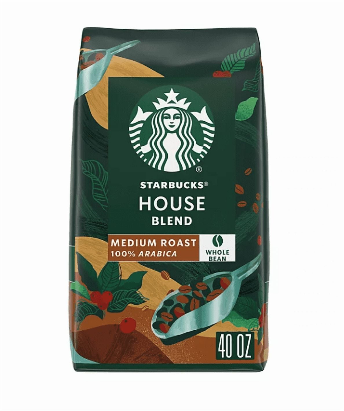 Starbucks House Blend Whole Bean Coffee, 40 oz.pack of 2