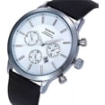 thumbnail image 4 of Reloj pulsera North 6009 con correa de cuero color negro - fondo blanco - bisel plateado, 4 of 8
