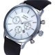 thumbnail image 4 of Reloj pulsera North 6009 con correa de cuero color negro - fondo blanco - bisel plateado, 4 of 8