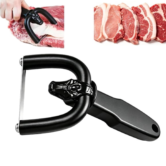 Handheld Fat Trimmer For Beef & Pork, Beef And Pork Slicer, U-Shaped Curved Holder Targets Surface Fat,Stainless Steel Blade, Ergonomic Grip, For Steak Carving, And BBQ Kitchen Prep(1pcs)