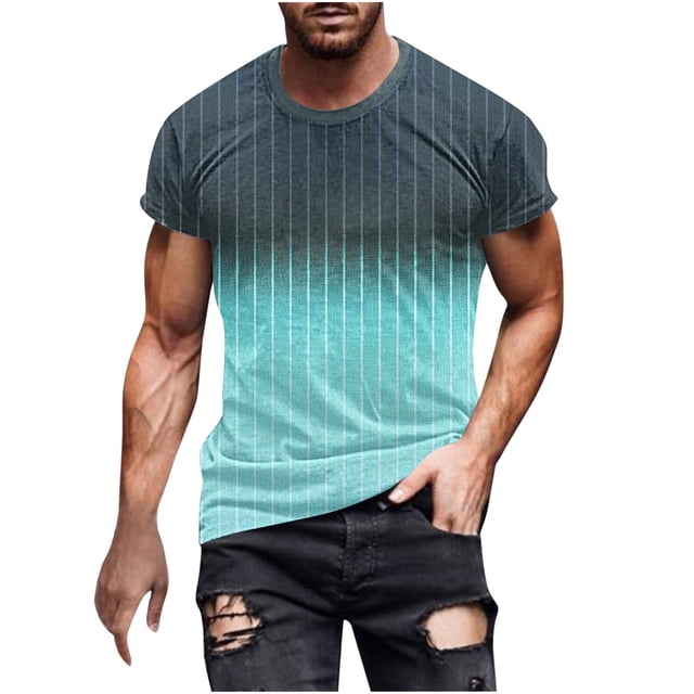 Birdeem Chemises pour Hommes Hommes Imprimé Fallow Col Rond T-Shirt Décontracté Mode Manches Courtes