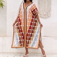 thumbnail image 3 of HAJWOH Plus Size Kaftan Maxi Dress Beach Swimwear Cover Up V Neck Batwing Sleeve Moo Moos for Women, 3 of 5