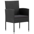 thumbnail image 6 of vidaXL 7 Piece Patio Dining Set Black Poly Rattan and Steel, 6 of 21