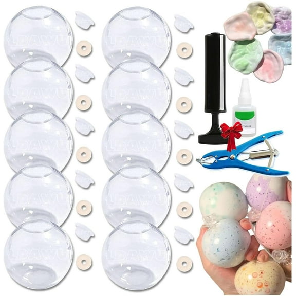 Blank Pressure Ball Skin DIY Kit, Vacuum Squishy Stress Ball DIY Kits, 12 Blank Pressure Ball Skin DIY Kit, Noisy Sand Glutinous Empty Ball Base Kits, stress relief sand glutinous balls