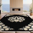 thumbnail image 2 of Design&I 4'x6' Washable Area Rug Pet Friendly & Non-Slip Built-In Grip Chinoiserie Floral Bird Medallion With Oriental Vintage Blossom Frame for Reading Nook, Bedroom, 2 of 7