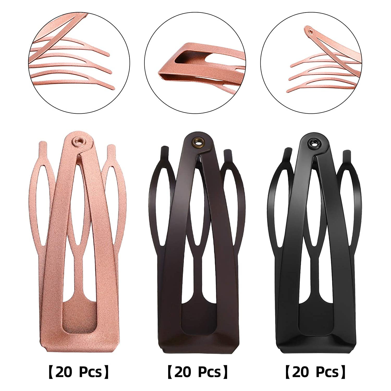 60 Pieces Double Grip Hair Clips Metal Snap Hair Barrettes Non Slip Hair Clips Basic Hair Accessories for Women Girls Hair Making Styling Salon