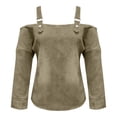 thumbnail image 6 of Baberdicy Long Sleeve Shirts for Women Women's Denim Shirts Lapel Collar Long Sleeve Button down Slim Fit Casual Tops, Khaki, Xxl, 6 of 6