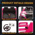 thumbnail image 3 of 12V Powered Ride on Car UTV, Kids Ride on Toys for Toddlers Ages 3-5, Ride on Vehicles with Remote Control, Bluetooth, Music, 4 Wheels Suspension, Electric Cars for Kids Boys Girls, Pink, 3 of 12
