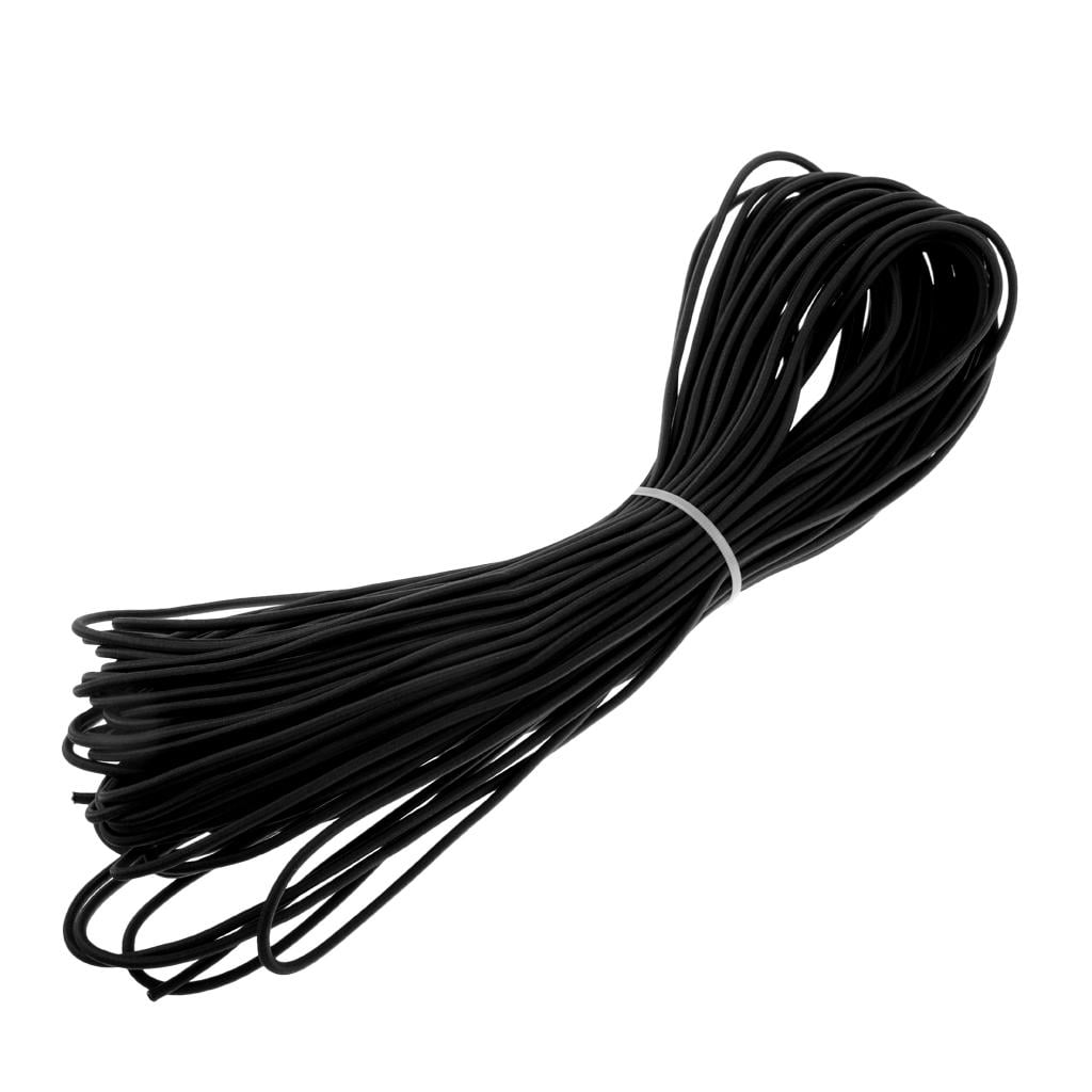 Elastic Cord Crafting Stretch String for Camping Hiking Garden 2mmx20m Black 