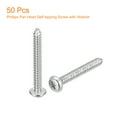 thumbnail image 3 of ST5x45x10mm Phillips Pan Head Self-tapping Screw with Washer, 50pack 304 Stainless Steel Wood Screw (Silver), 3 of 6