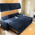 thumbnail image 6 of Aukfa 83" Sofa Bed, Sleeper Sofa, Pull Out Bed w/ Storage Chaise for Living Room, Linen, Blue, 6 of 10