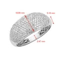 thumbnail image 3 of CARATS FOR YOU Dome Ring 2.04 Carat White Natural Diamond In 14K White Gold Plated Women's Jewelry (I-J Color, I2-I3 Clarity), Ring Size-7.5, 3 of 6