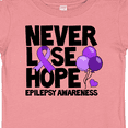 thumbnail image 4 of Inktastic Never Lose Hope Epilepsy Awareness with Balloons and Purple Ribbon Boys or Girls Baby T-Shirt, 4 of 5