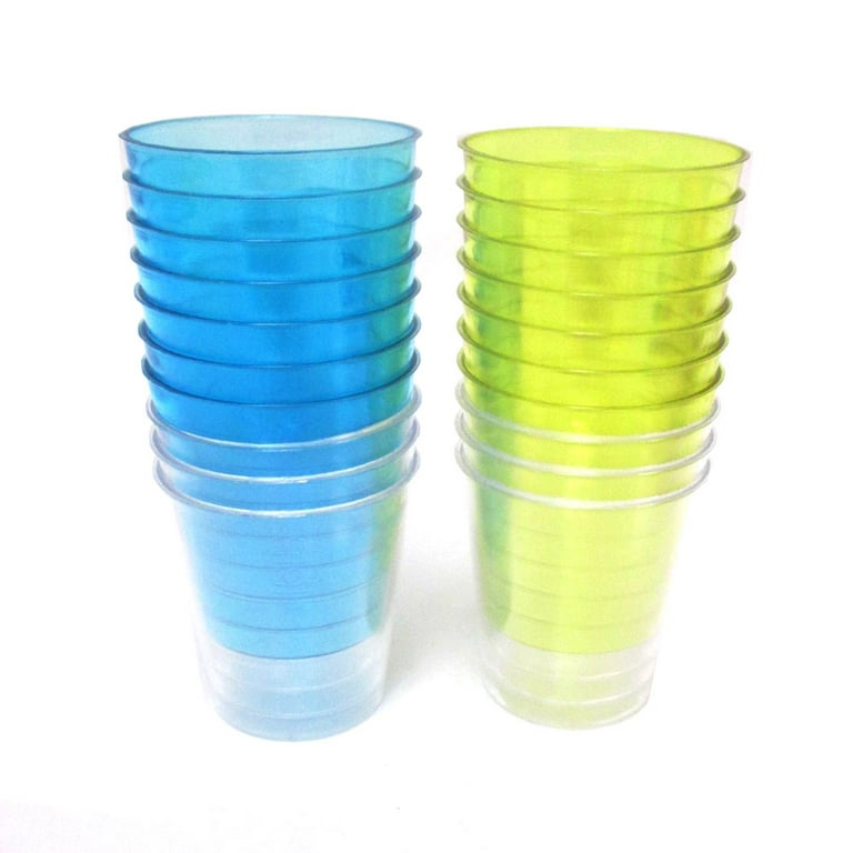 Select Settings 500 pc. Multi Color Plastic shot Glasses, Neon plastic  disposable shot cups