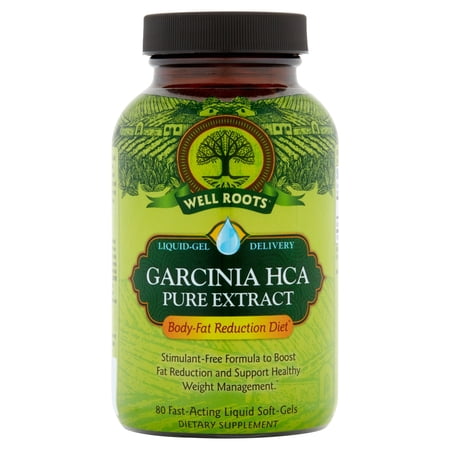 Well Roots Garcinia HCA Pure Extract Fat Blocker Weight Loss Fast-Acting Liquid Soft-Gels, 80 Ct.