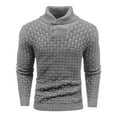thumbnail image 1 of Rbaofujie Fall Sweaters Men'sWinter Knitted Solid Color Design Long Sleeved Stand Up Collar Sweater Gray Fall Sweaters, 1 of 2