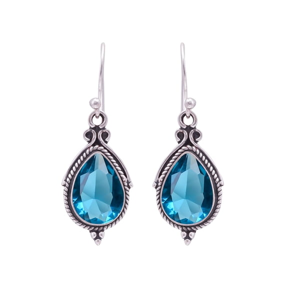 Teal Tourmaline 925 Sterling Silver Earring, Green Earring, 16X12 mm Oval Gemstone Earring, Christmas Gift, Handmade Jewelry V9768-E1355-12