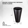 thumbnail image 2 of XBrand 28-Inch Tall Tapered Round Self-Watering Planter, Set of 2, Matte Black Indoor and Outdoor Plant Pots with Drainage Insert, 2 of 6