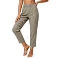thumbnail image 2 of MLCDZ Women's Summer Elastic High Waisted Plus Size Capri Pants for Women Lightweight Baggy Casual Ankle Length Capris Multiple Pockets Work Office Slacks, 2 of 5